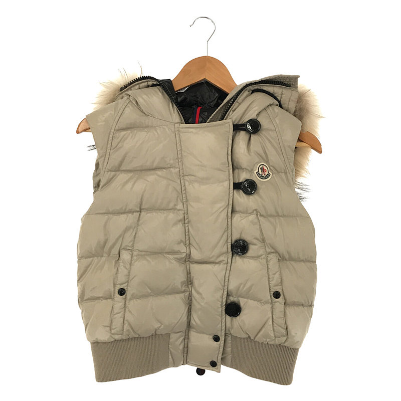 平置き実寸MONCLER モンクレール TARN GILET ファー　ダウン　ベスト　黒