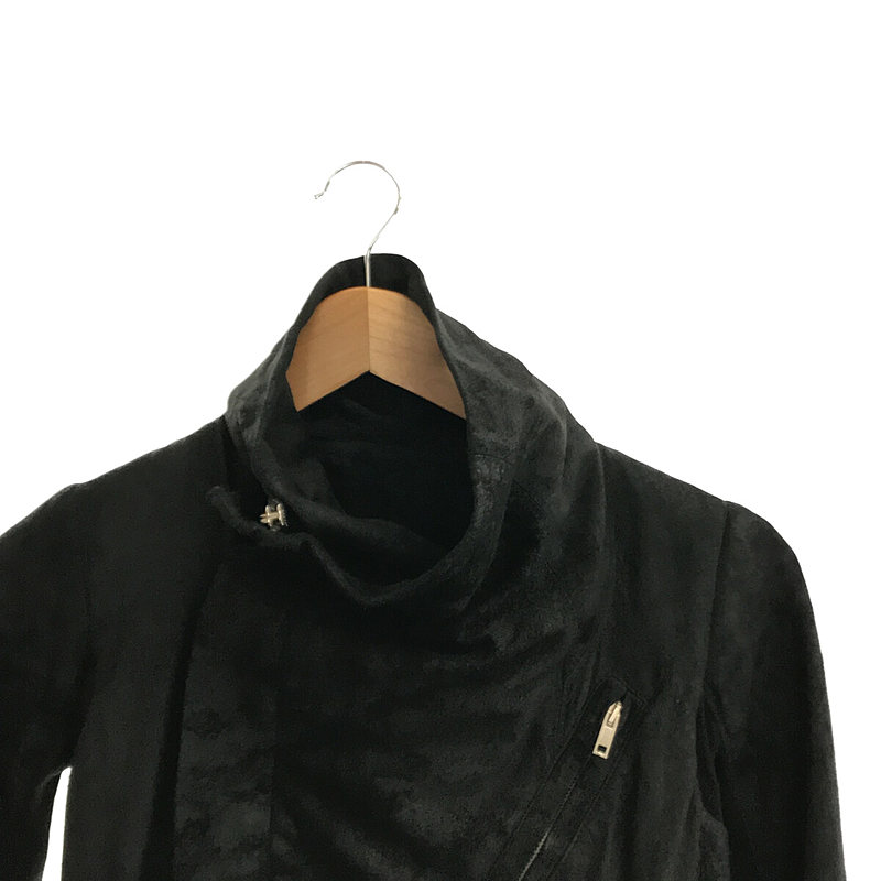 Rick Owens / リックオウエンス リブニット切替 ハイネックレザージャケット