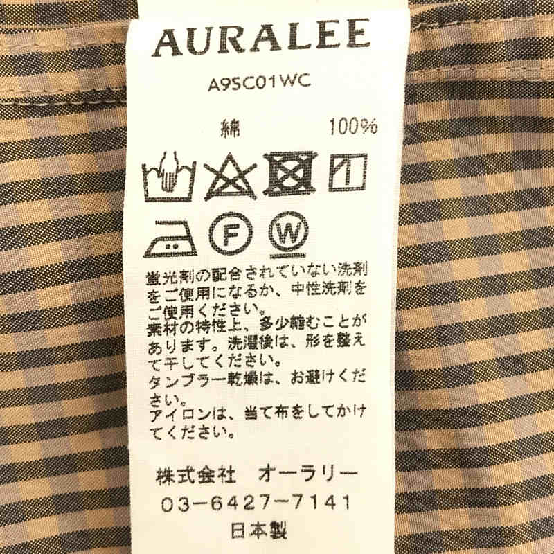 AURALEE / オーラリー FINX WEATHER CLOTH CHECK COAT ウェザークロス コート