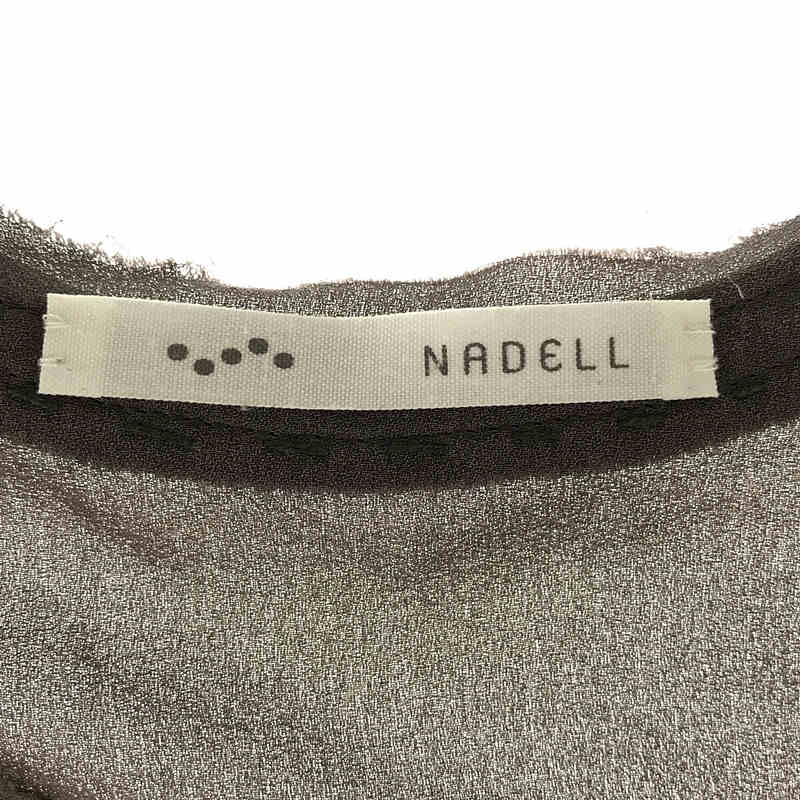 NADELL / ナデル シルク キュプラ シフォン ステッチ ノースリーブ ブラウス