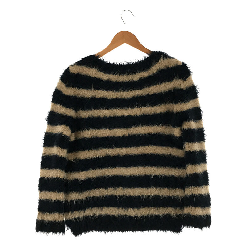 Drawer / ドゥロワー モヘヤ混紡 ボーダーシャギーニット