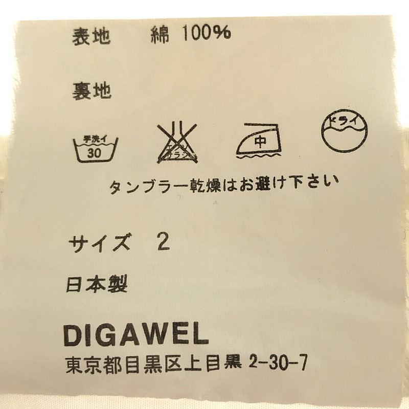 DIGAWEL / ディガウェル BIRD SHIRT バード刺繍シャツ