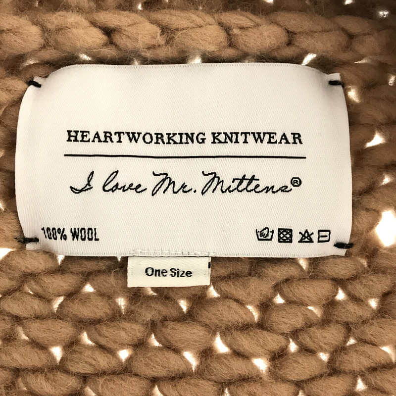 I Love Mr Mittens / アイラブミスターミトンズ HEARTWORKING KNITWEAR ウール 無地 厚手 ニット カーディガン