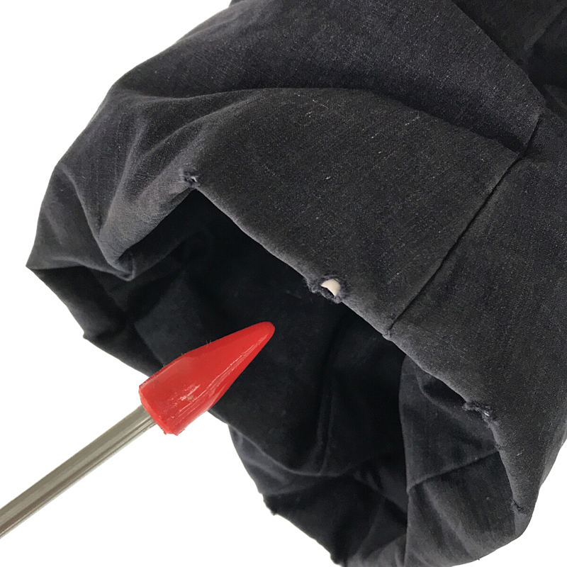 45r / フォーティファイブアール ラビットファー付き 更紗柄 ショールカラー インディゴ ダウンジャケット