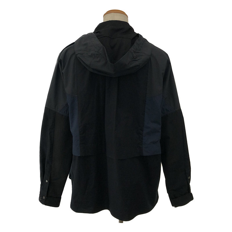 sacai / サカイ コットン ポプリン ドッキング フード シャツ ジャケット