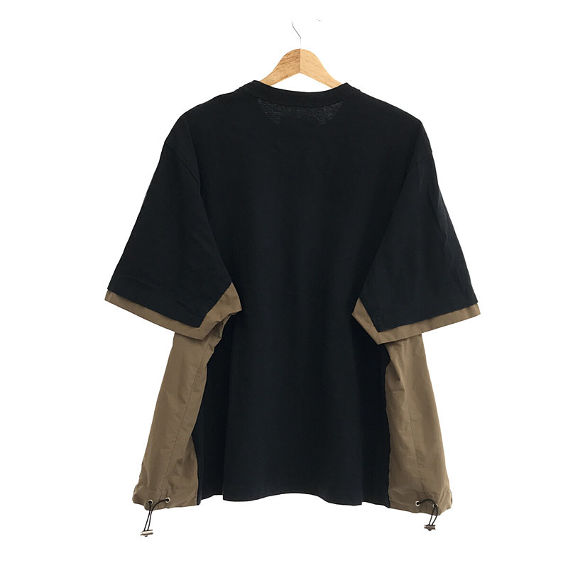 sacai / サカイ Cotton T-Shirt / 異素材 ドッキング サイドポケット Tシャツ