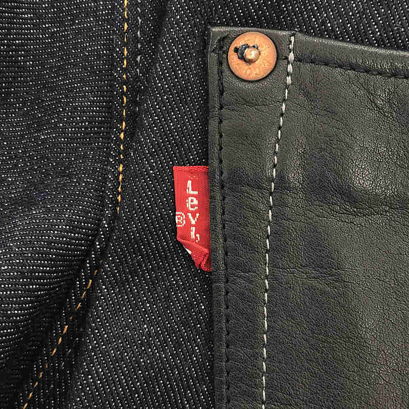 eye JUNYA WATANABE COMME des GARCONS MAN / アイジュンヤワタナベ マン × Levi's / リーバイス 異素材 牛革 レザー・コーデュロイ切替 立体裁断 デニムパンツ