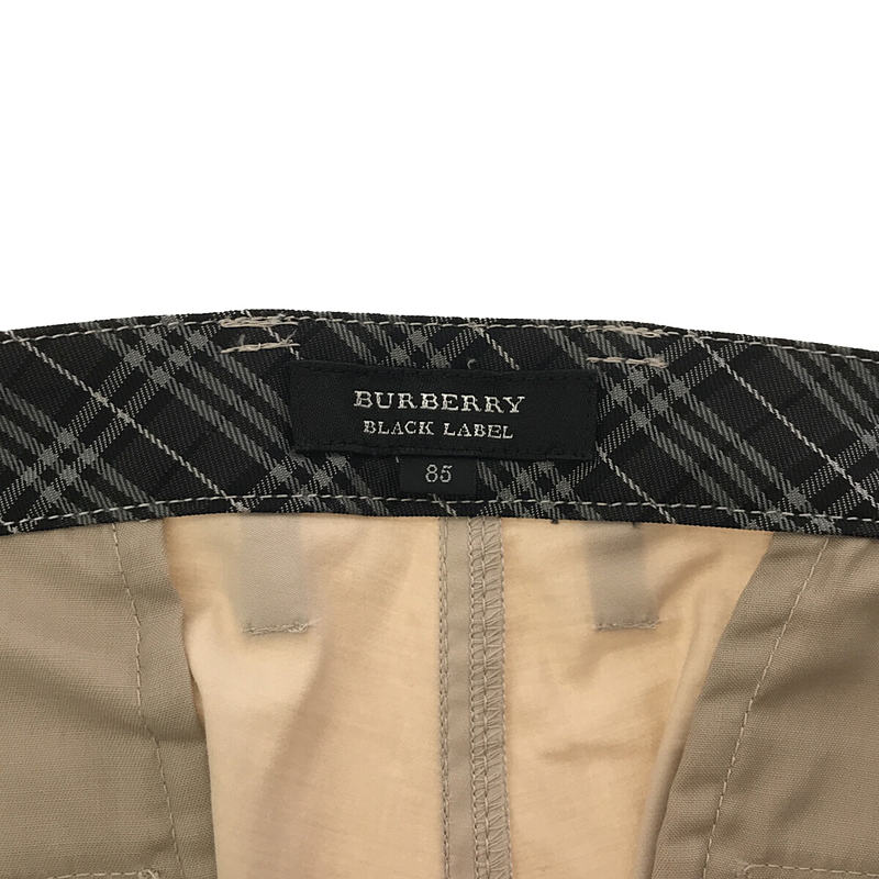 Burberry / バーバリー BLACK LABEL / レザーパッチ チェック切替 ショートパンツ