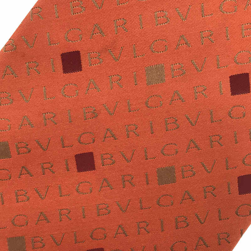 BVLGARI / ブルガリ シルク ロゴ 総柄 ネクタイ