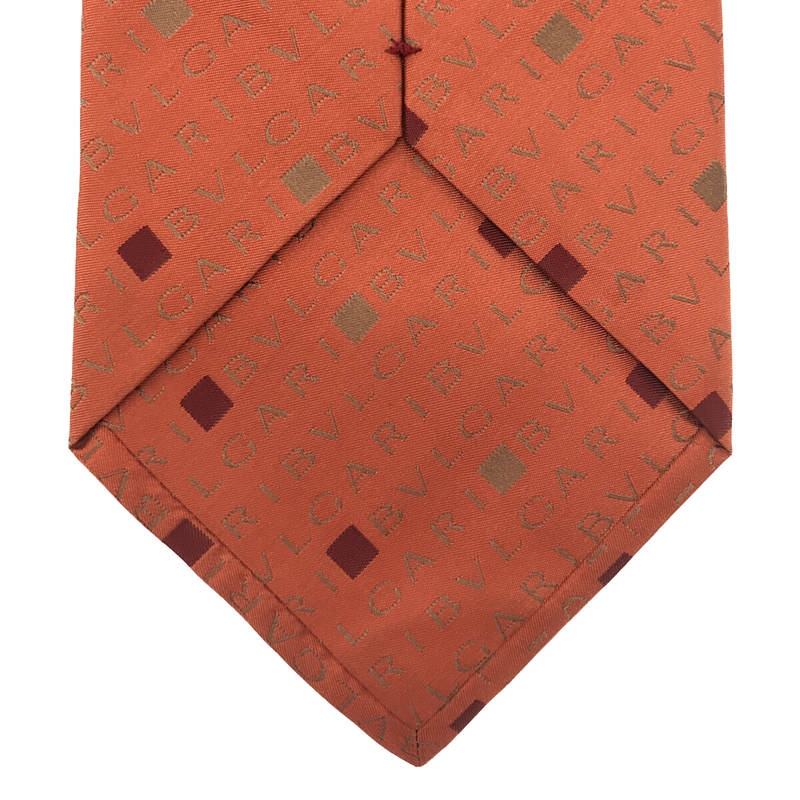 BVLGARI / ブルガリ シルク ロゴ 総柄 ネクタイ