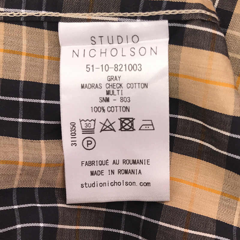 Studio Nicholson / スタジオニコルソン マドラスチェック ダブルポケットシャツ