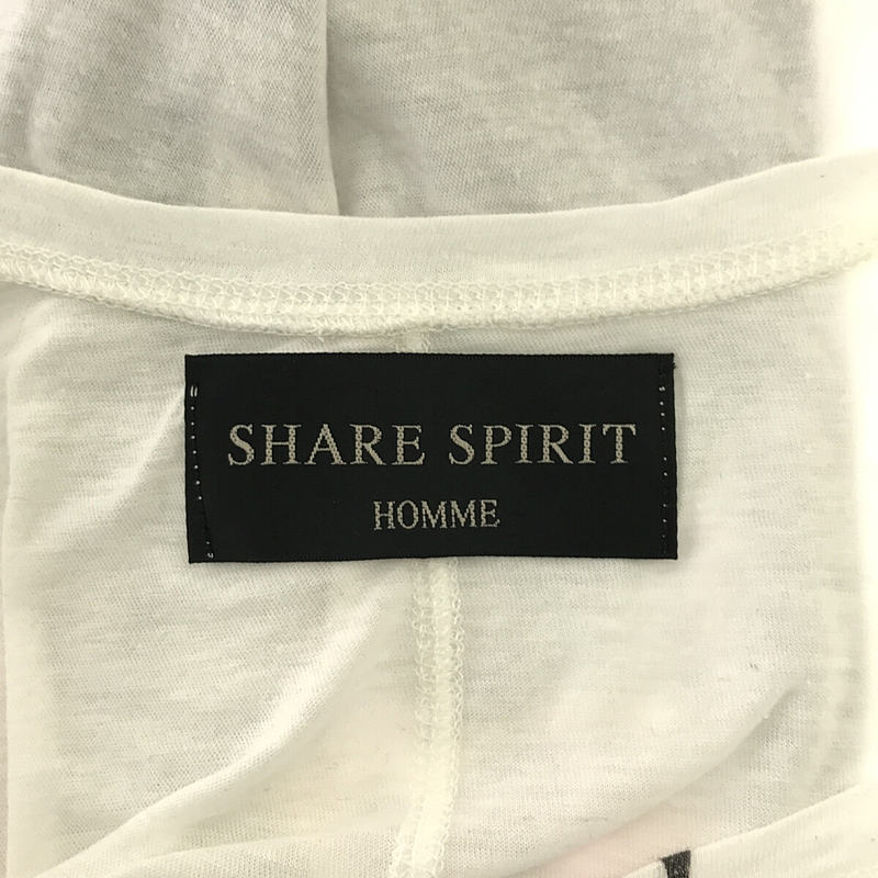 SHARE SPIRIT / シェアースピリット コットン ガール プリント Vネック Tシャツ