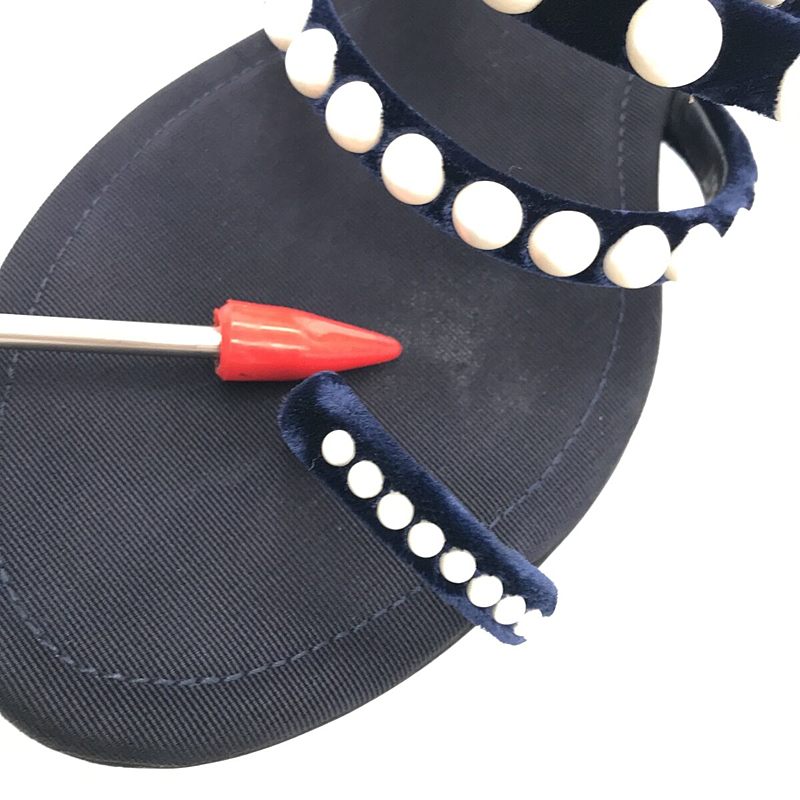 CHANEL / シャネル ベロア フェイクパール サンダル