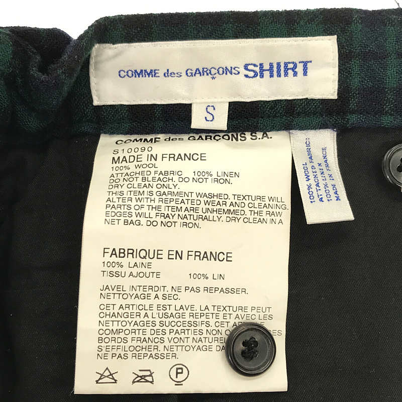 COMME des GARCONS SHIRT / コムデギャルソンシャツ ウール タータンチェック アジャスター  パンツ