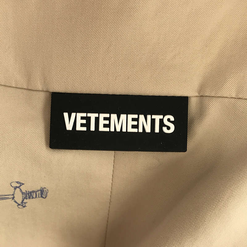 VETEMENTS / ヴェトモン スクリブル プリント トレンチ コート