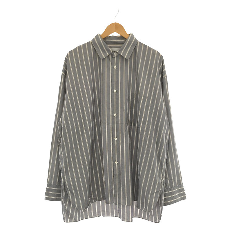 Oversized Down Pad Shirt ストライプ オーバーサイズ ダウンパッド シャツ