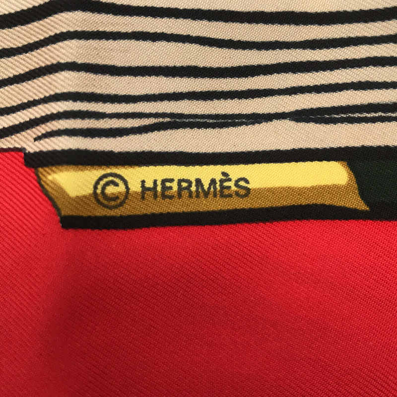 HERMES / エルメス カレ90 CHIFFRES ET MONOGRAMMES ANNEE 図面と記号 シルク スカーフ　袋付き