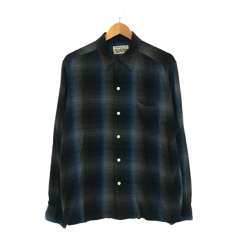 OMBRE CHECK OPEN COLLAR SHIRT L/S 新品未使用よろしくお願い致します