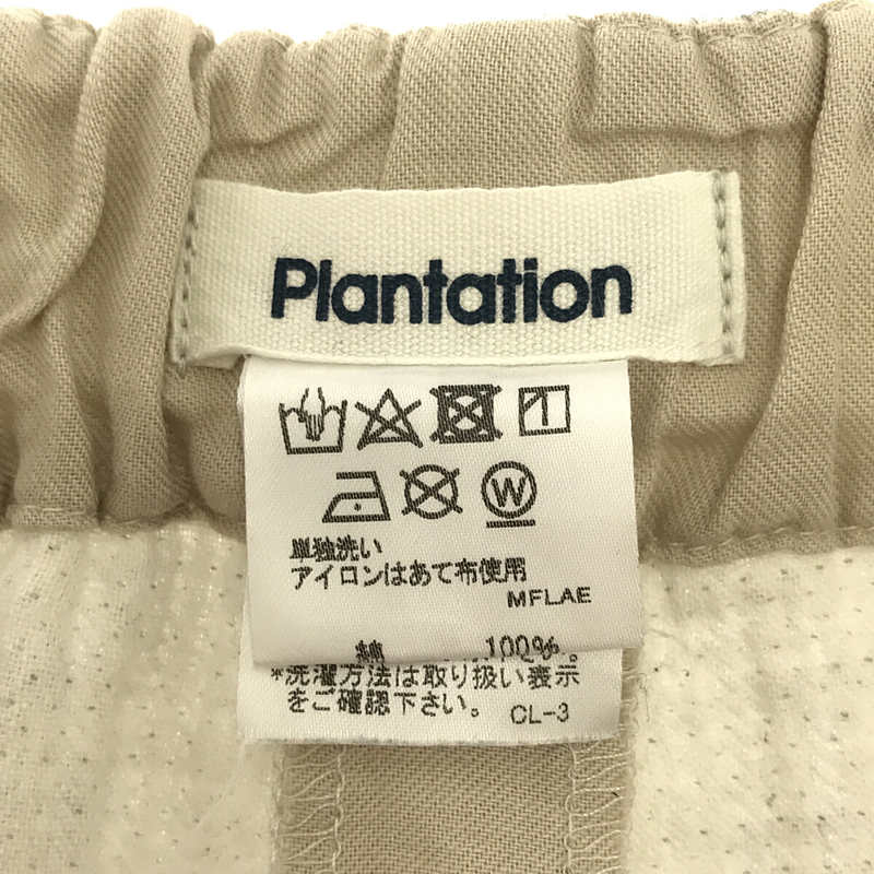Plantation / プランテーション コットン 接結 WAVE タック ワイド パンツ