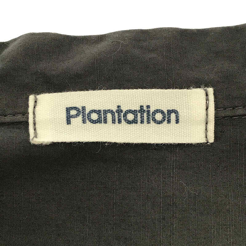 Plantation / プランテーション 製品染め コットン バンドカラー ロング シャツ ワンピース