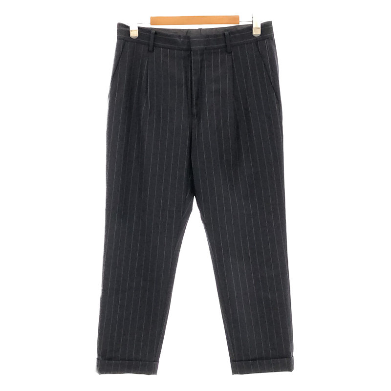 Ermenegildo Zegna PLEATED TROUSERS TYPE-1 ゼニア社製 ウール ピンストライプ プリーツ トラウザー