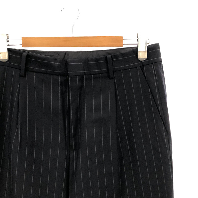 その他 Ermenegildo Zegna PLEATED TROUSERS TYPE-1 ゼニア社製 ウール ピンストライプ プリーツ トラウザー