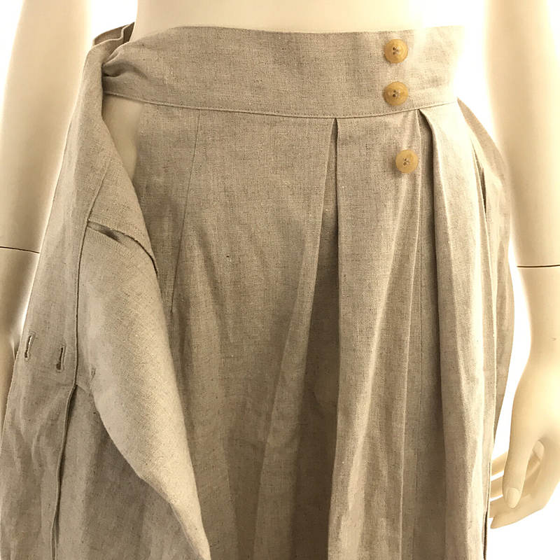 foufou / フーフー linen wrap tuck skirt  リネンラップタックスカート ベルト付き