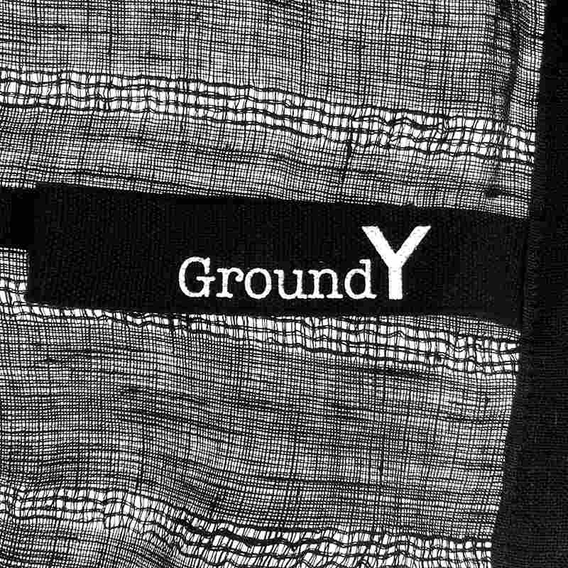 Ground Y / グラウンドワイ RAISED STRIPE MILITARY DRESS SHIRT COAT リネン ストライプ柄 ミリタリー ドレス シャツ ハイネックコート