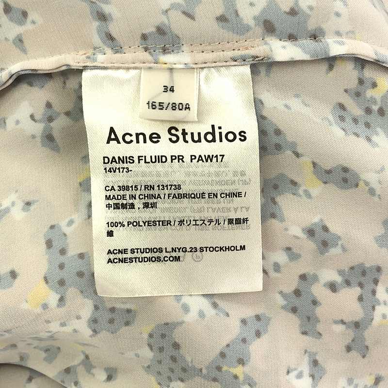 Acne Studios / アクネストゥディオズ DANIS FLUID PR 総柄プリント チュニック ワンピース