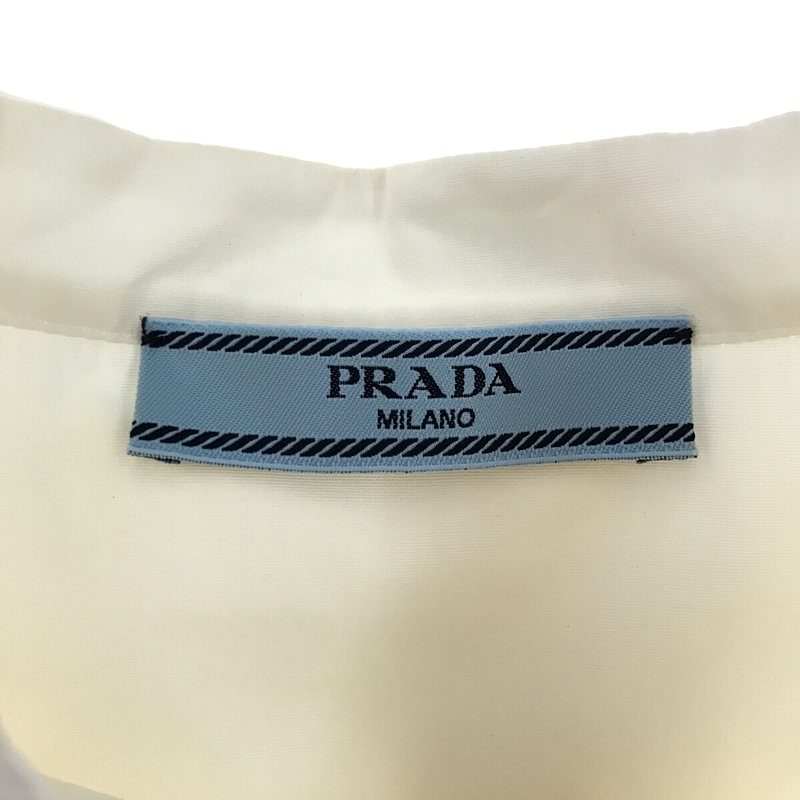 PRADA / プラダ コットン バンドカラー ロング スリット ドレス シャツ