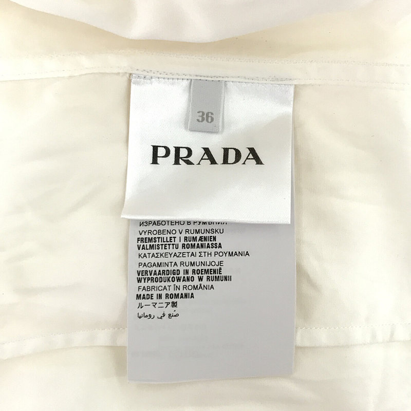 PRADA / プラダ コットン バンドカラー ロング スリット ドレス シャツ