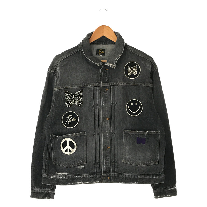 ASSORTED PATCHES JEAN JACKET 13oz DENIM / DISTRESSED ダメージ加工 パッチ カスタム ブラック  デニム ジャケットNeedles / ニードルス