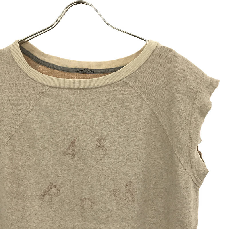 45rpm / フォーティーファイブアールピーエム umii 908 ステンシル プリント カットオフ ノースリーブ プルオーバー スウェット