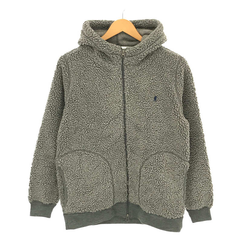 ZIP UP HOOD BOA JACKET ワンポイントロゴ ジップアップ フード ボア ジャケット パーカーGymphlex / ジムフレックス