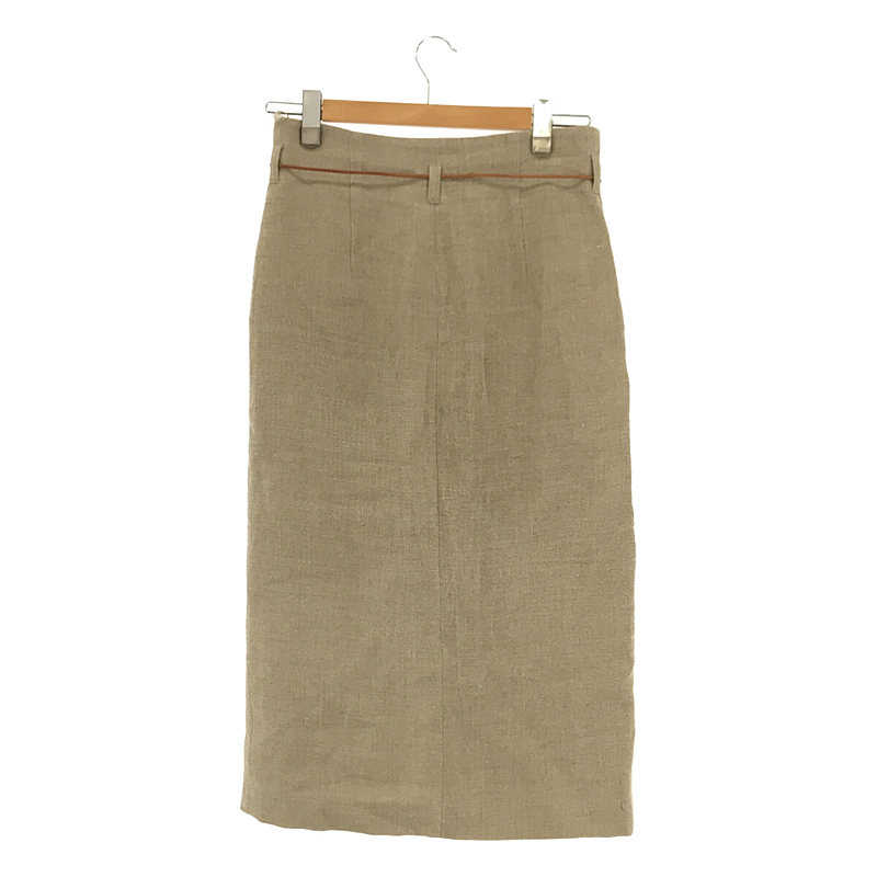 LINEN BUTTON SKIRT リネンフロント ボタン ロング スカート