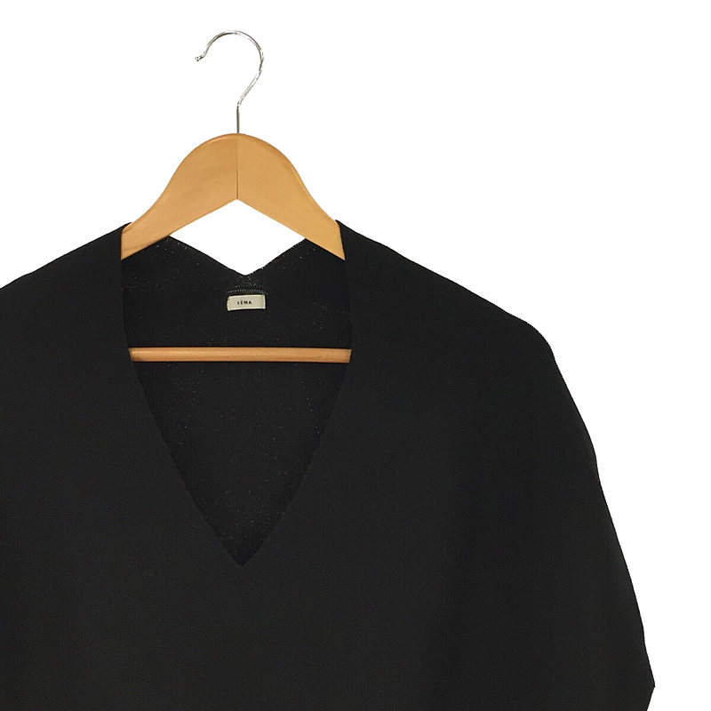 IENA / イエナ コットン ポリエステル ストレッチ コクーン Vネック ノースリーブ プルオーバー ニット