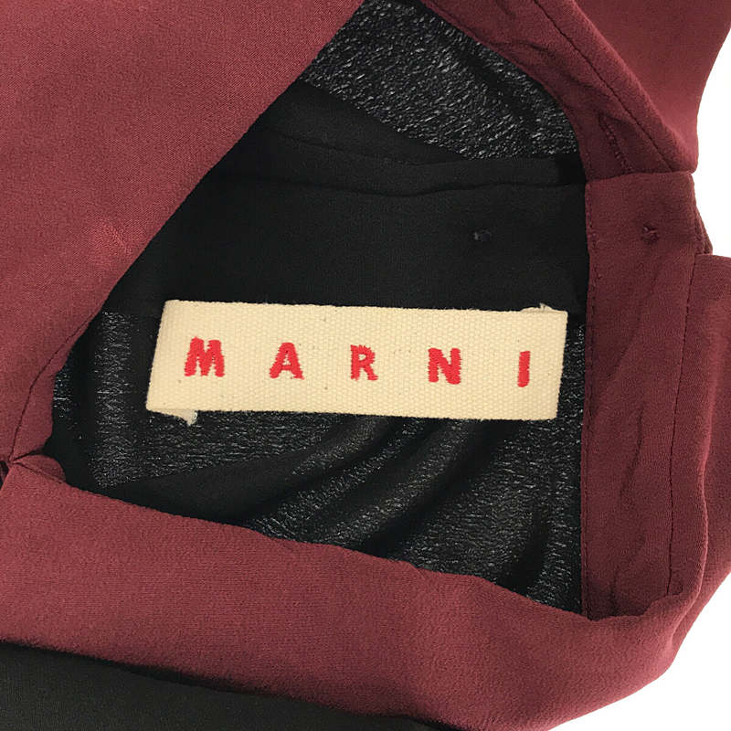 MARNI / マルニ シルク バイカラー バック金ボタン シャツ ブラウス