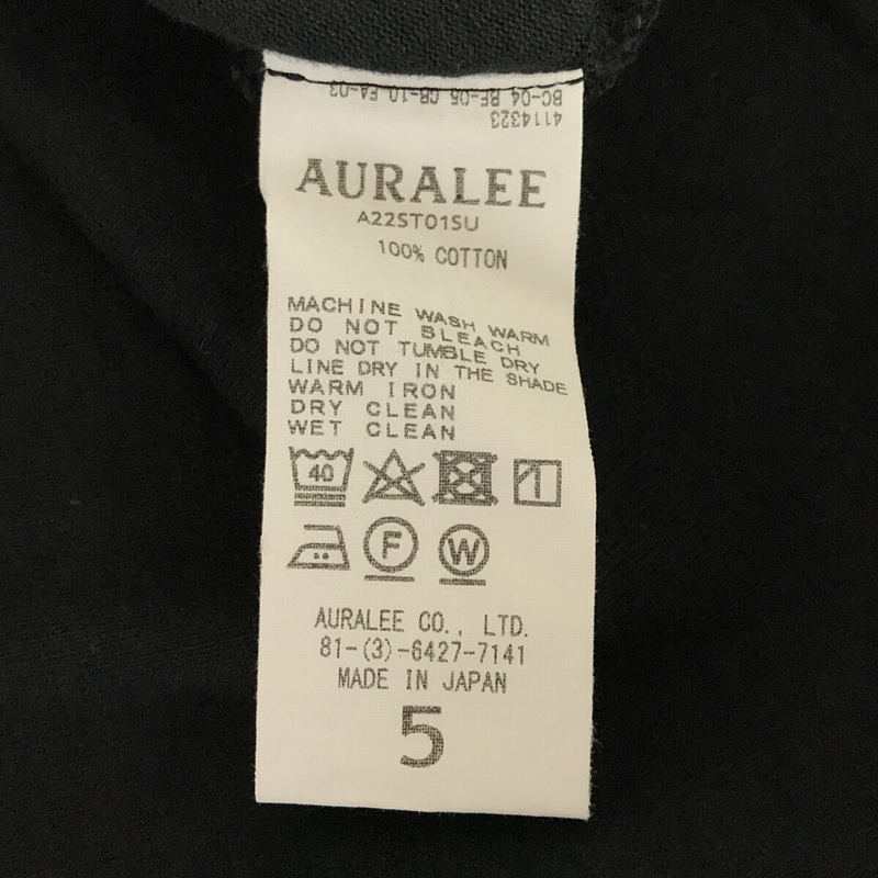 AURALEE / オーラリー STAND-UP TEE ヘビーオンス コットン オーバーサイズ クルーネック ポケット Tシャツ