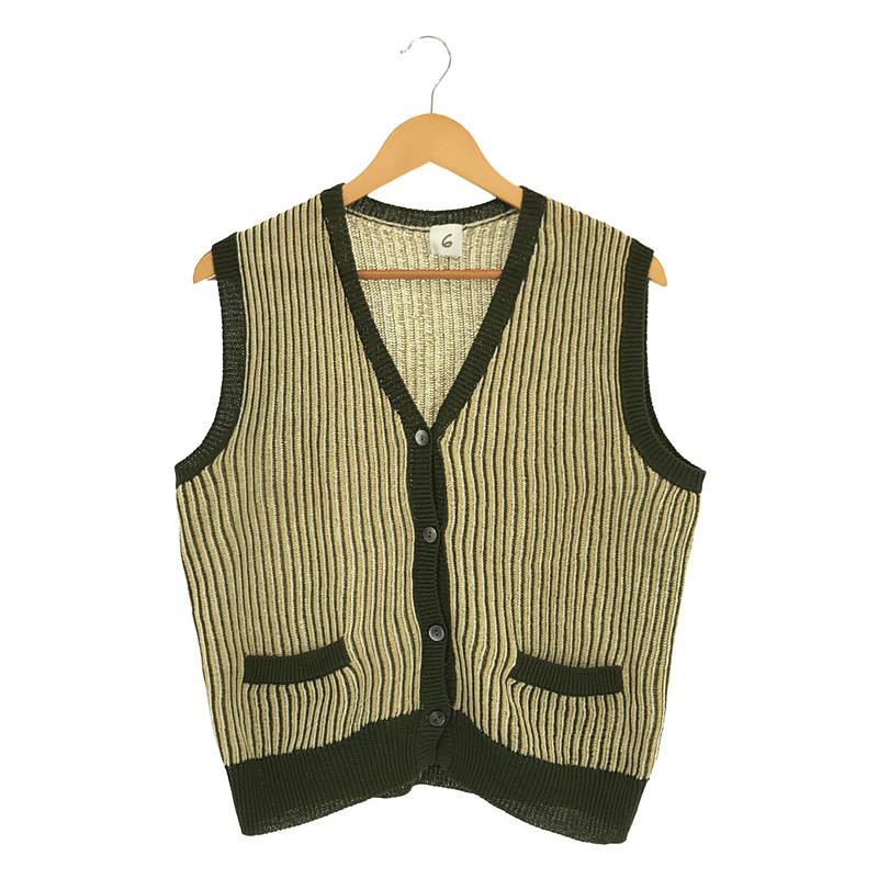 COTTON STRIPE VEST コットン ストライプ ニット ベスト | ブランド ...