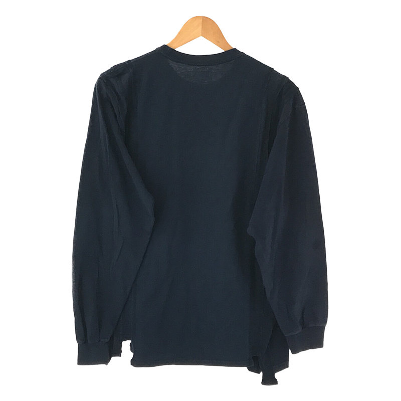 Rebuild by Needles / リビルドバイニードルス コットン クルーネック 再構築 リメイク ポケット ロンT ロングスリーブ カットソー navy