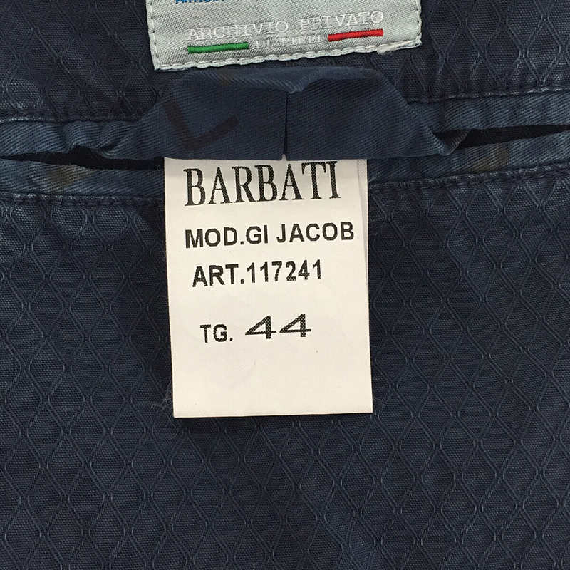 Barbati / バルバッティ イタリア製 コットン ストレッチ ダイヤ柄 ノッチドラペル 2B サイドベンツ テーラード ジャケット
