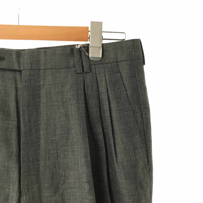 cale / カール WOOL LINEN SILK 4 TUCK WIDE PANTS ウール リネン シルク 4タック ワイド パンツ