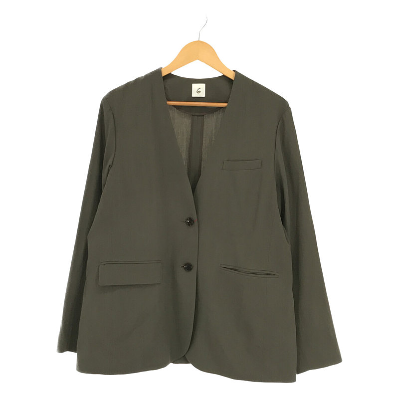 WOOL NO COLLAR JACKET ウール ノーカラー ジャケット