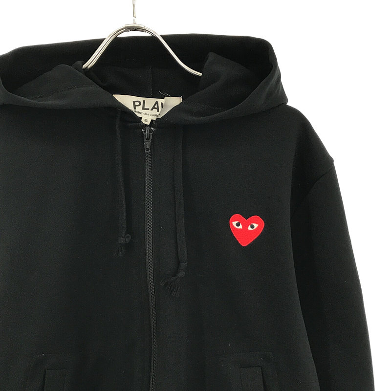 ZIP PARKA ハートロゴ ポリエステル ジップアップ ジャージ パーカー フーディーPLAY COMME des GARCONS /  プレイコムデギャルソン