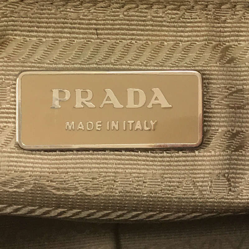 PRADA / プラダ サフィアーノ レザー 三角プレート ミニボストン ハンド バッグ 鍵・保存袋付き