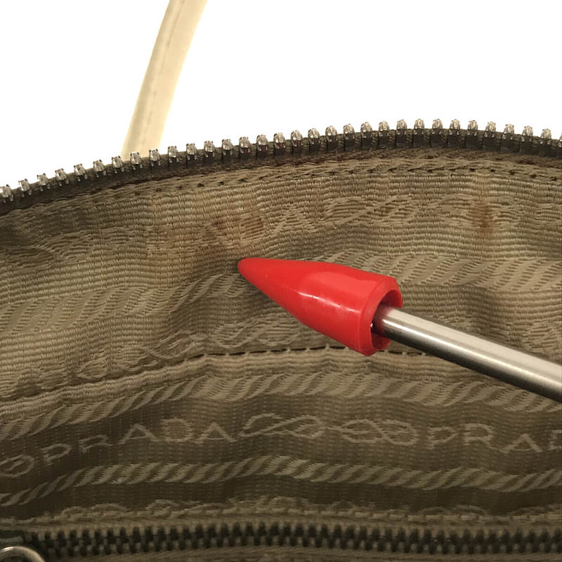 PRADA / プラダ サフィアーノ レザー 三角プレート ミニボストン ハンド バッグ 鍵・保存袋付き