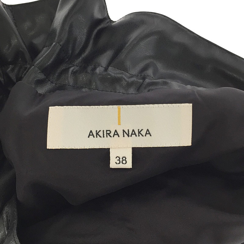 AKIRANAKA / アキラナカ ドローコード付き フェイクレザー 切替 バックスリット スカート