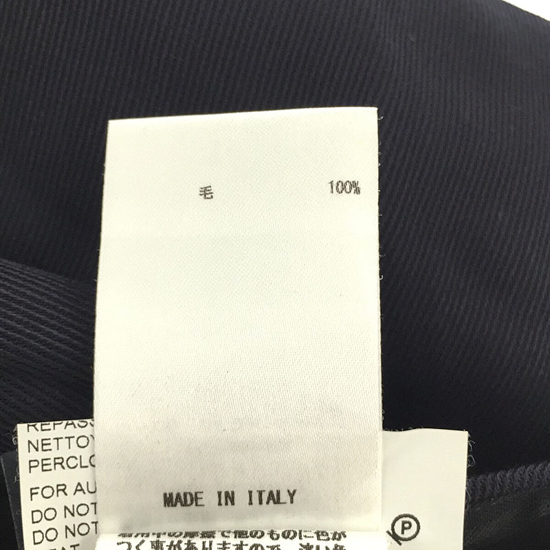 JIL SANDER NAVY / ジルサンダーネイビー イタリア製 ウール タック入り 裾スリット スラックス パンツ