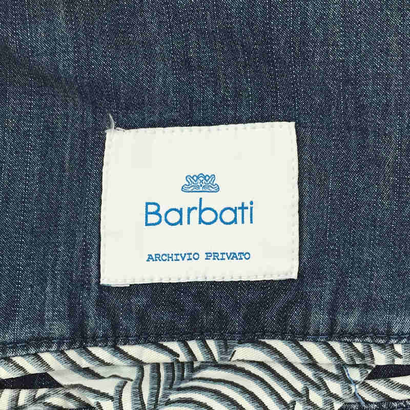 Barbati / バルバッティ イタリア製 デニム ストレッチ ノッチドラペル 2B サイドベンツ テーラード ジャケット