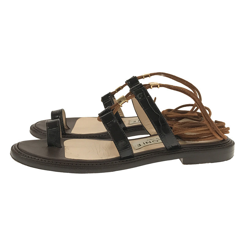 NEBULONI E / ネブローニ Plage 取扱い THONG LACE UP FLAT ソングレースアップ フラットサンダル 保存箱付き